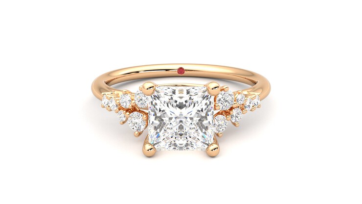 Taylor & Hart Marula Princess Engagement Ring 360 detail 01