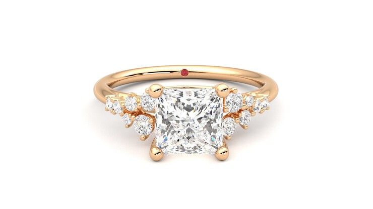 Taylor & Hart Marula Princess Engagement Ring 360 degree image 1
