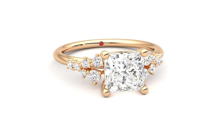 Taylor & Hart Marula Princess Engagement Ring 360 degree image 3