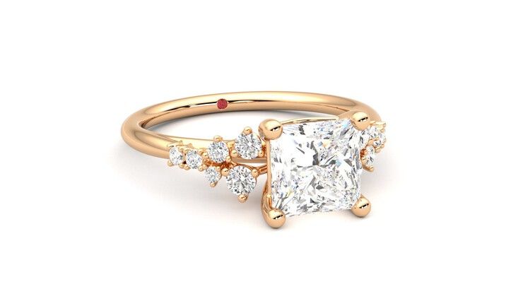Taylor & Hart Marula Princess Engagement Ring 360 degree image 4