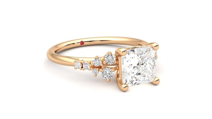 Taylor & Hart Marula Princess Engagement Ring 360 degree image 5