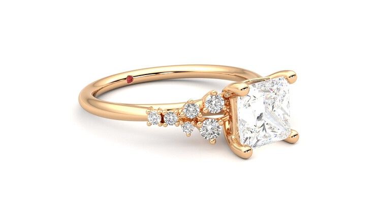 Taylor & Hart Marula Princess Engagement Ring 360 degree image 6