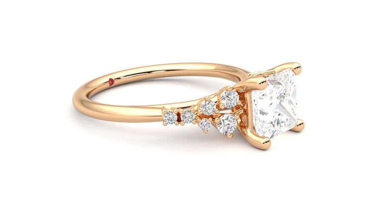 Taylor & Hart Marula Princess Engagement Ring 360 degree image 7