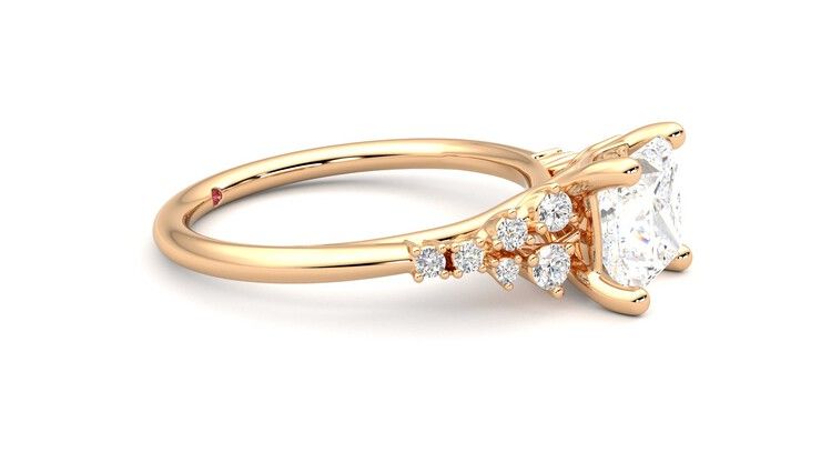 Taylor & Hart Marula Princess Engagement Ring 360 degree image 8