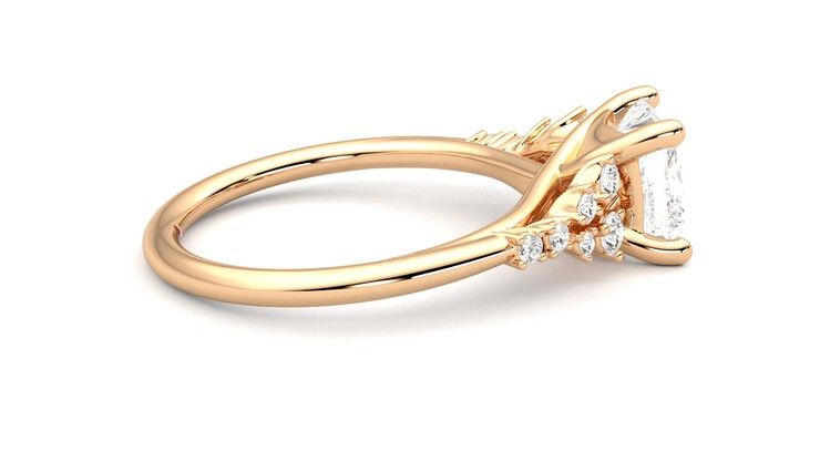 Taylor & Hart Marula Princess Engagement Ring 360 degree image 10