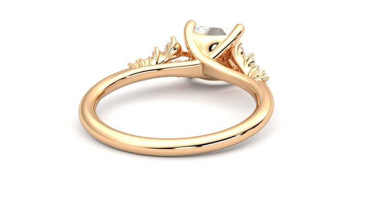 Taylor & Hart Marula Princess Engagement Ring 360 degree image 14