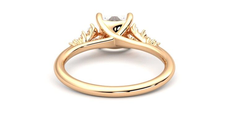 Taylor & Hart Marula Princess Engagement Ring 360 degree image 15