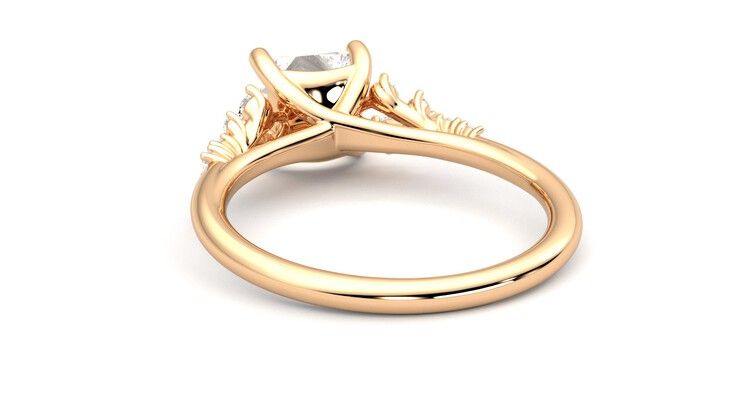 Taylor & Hart Marula Princess Engagement Ring 360 degree image 16
