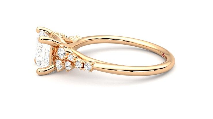 Taylor & Hart Marula Princess Engagement Ring 360 degree image 21