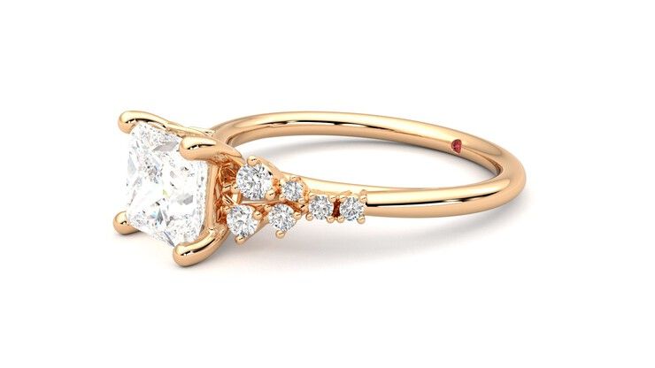Taylor & Hart Marula Princess Engagement Ring 360 degree image 23