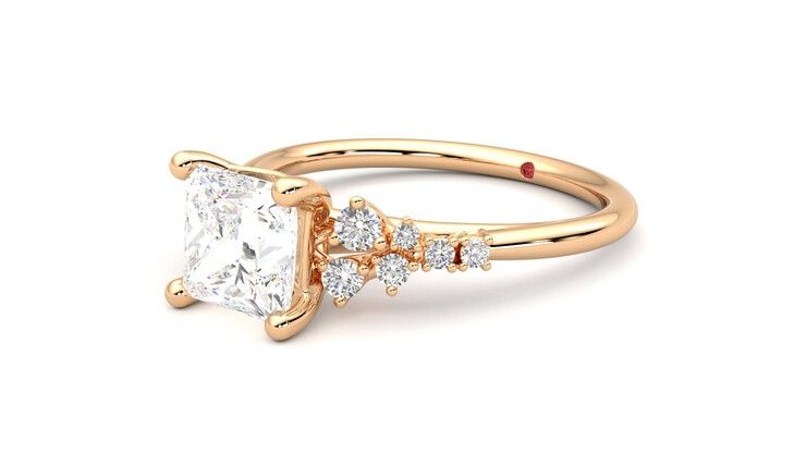 Taylor & Hart Marula Princess Engagement Ring 360 degree image 24