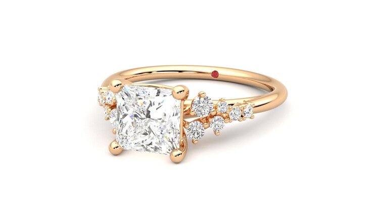 Taylor & Hart Marula Princess Engagement Ring 360 degree image 26