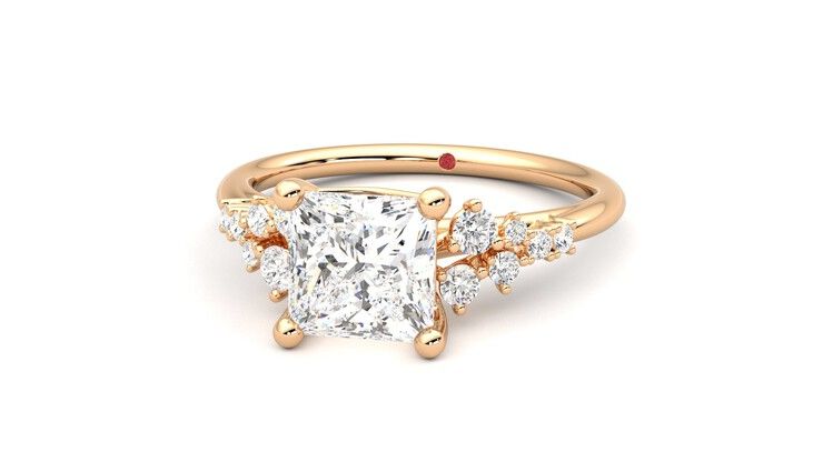 Taylor & Hart Marula Princess Engagement Ring 360 degree image 27