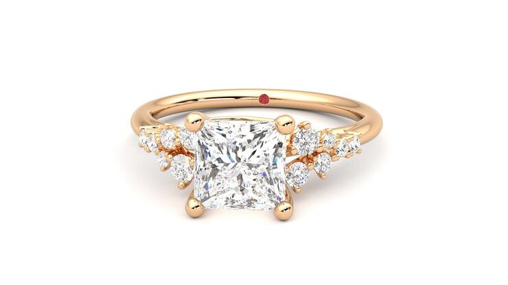 Taylor & Hart Marula Princess Engagement Ring 360 degree image 28