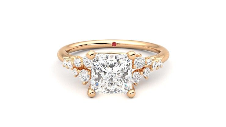 Taylor & Hart Marula Princess Engagement Ring 360 degree image 29