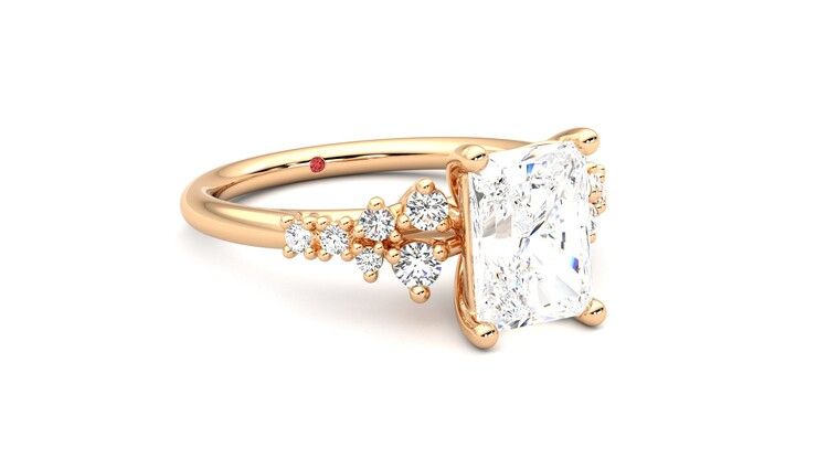 Taylor & Hart Marula Radiant Engagement Ring 360 degree image 5