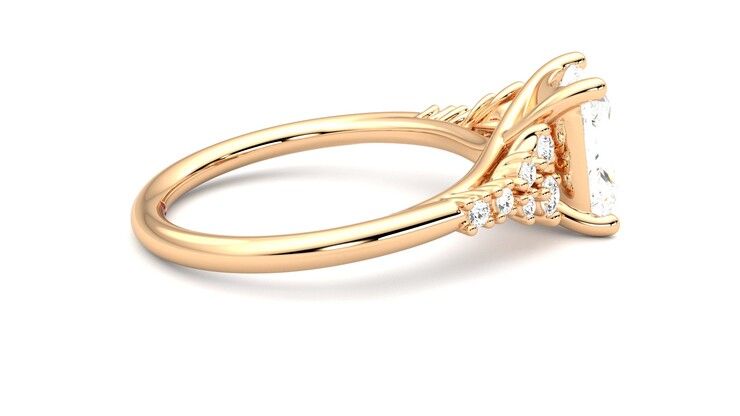 Taylor & Hart Marula Radiant Engagement Ring 360 degree image 10