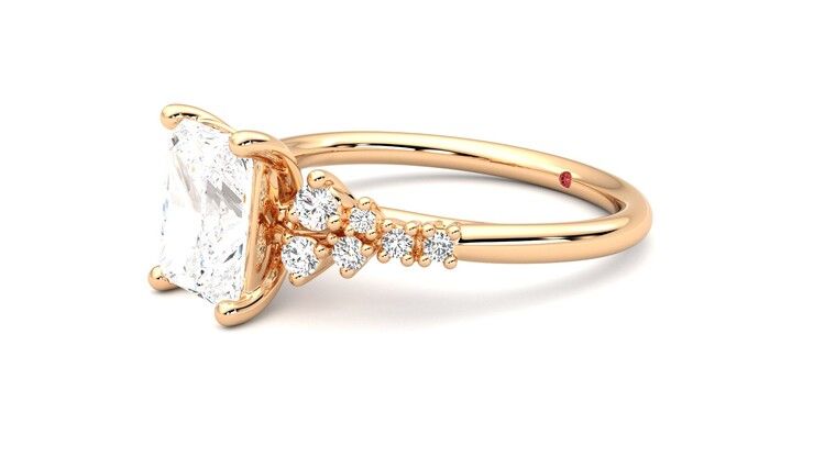 Taylor & Hart Marula Radiant Engagement Ring 360 degree image 23