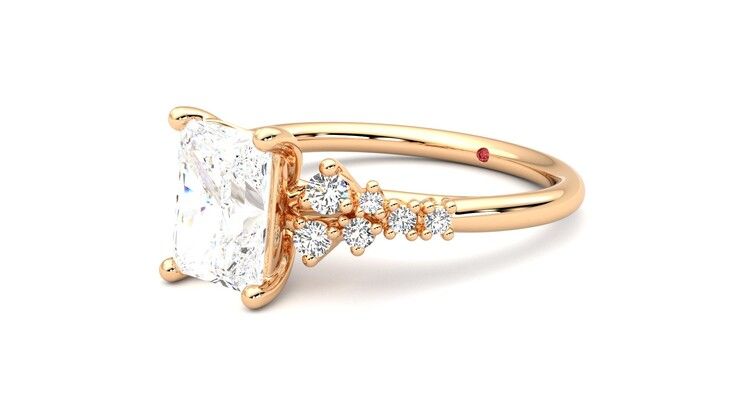 Taylor & Hart Marula Radiant Engagement Ring 360 degree image 24