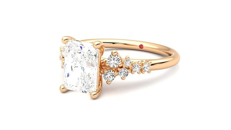 Taylor & Hart Marula Radiant Engagement Ring 360 degree image 25