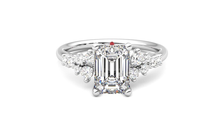 Taylor & Hart Marula Emerald Engagement Ring 360 degree image 0