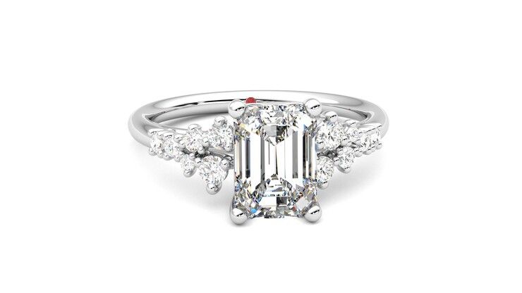 Taylor & Hart Marula Emerald Engagement Ring 360 degree image 2