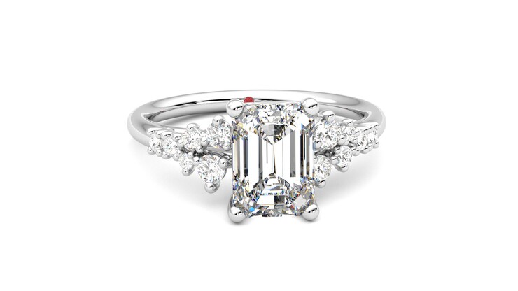 Taylor & Hart Marula Emerald Engagement Ring 360 degree image 2
