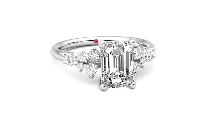 Taylor & Hart Marula Emerald Engagement Ring 360 degree image 3