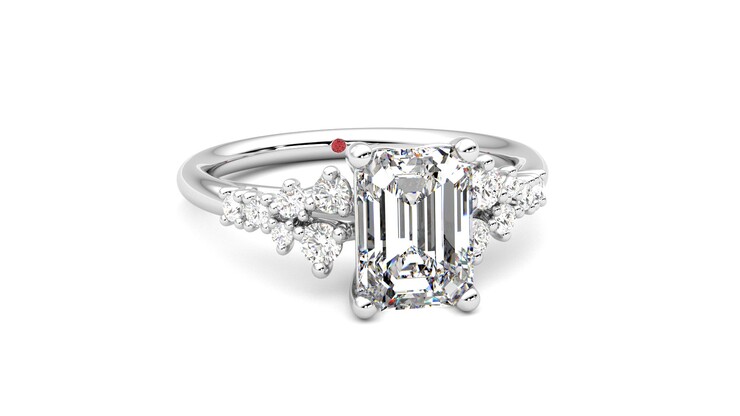 Taylor & Hart Marula Emerald Engagement Ring 360 degree image 3