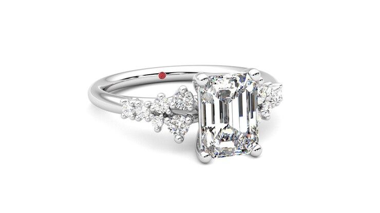 Taylor & Hart Marula Emerald Engagement Ring 360 degree image 4