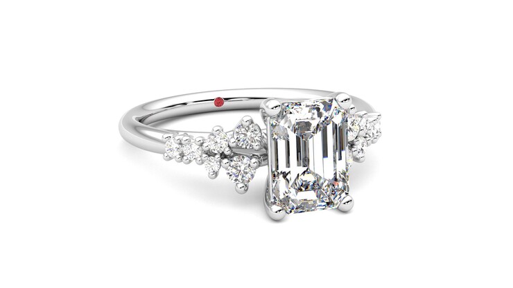 Taylor & Hart Marula Emerald Engagement Ring 360 degree image 4