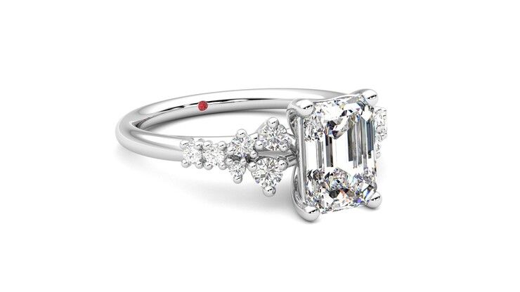 Taylor & Hart Marula Emerald Engagement Ring 360 degree image 5