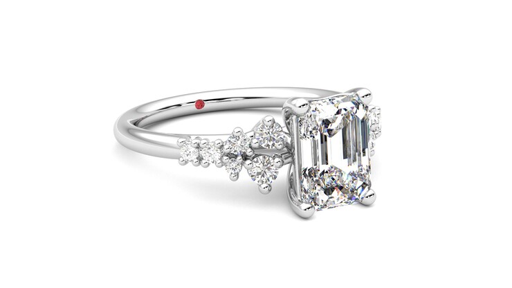 Taylor & Hart Marula Emerald Engagement Ring 360 degree image 5