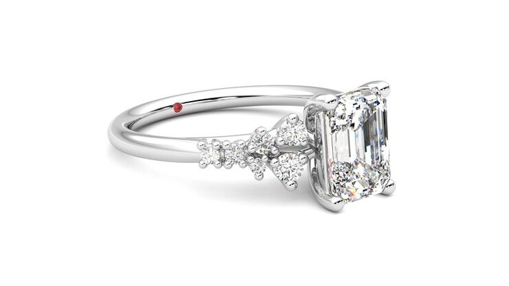 Taylor & Hart Marula Emerald Engagement Ring 360 degree image 6