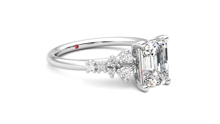 Taylor & Hart Marula Emerald Engagement Ring 360 degree image 6