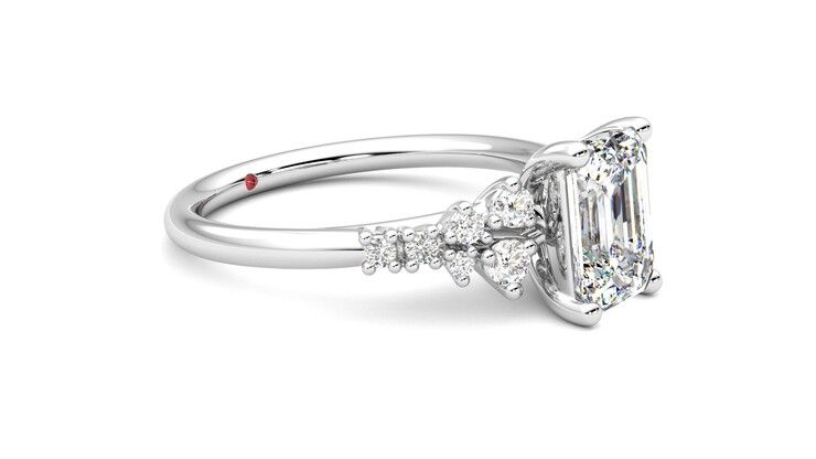 Taylor & Hart Marula Emerald Engagement Ring 360 degree image 7