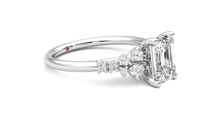 Taylor & Hart Marula Emerald Engagement Ring 360 degree image 7