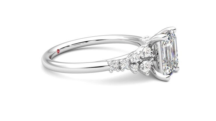 Taylor & Hart Marula Emerald Engagement Ring 360 degree image 8