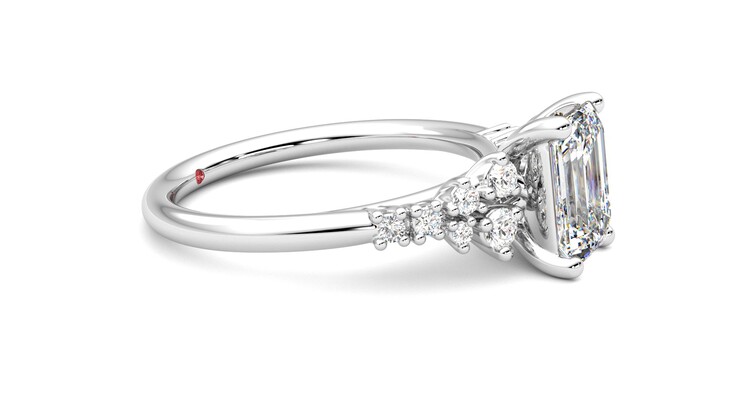 Taylor & Hart Marula Emerald Engagement Ring 360 degree image 8
