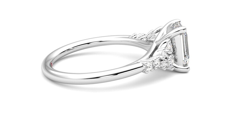 Taylor & Hart Marula Emerald Engagement Ring 360 degree image 10