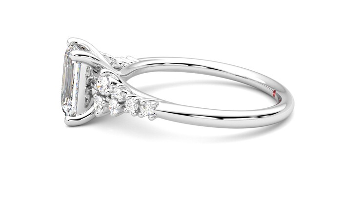 Taylor & Hart Marula Emerald Engagement Ring 360 degree image 21