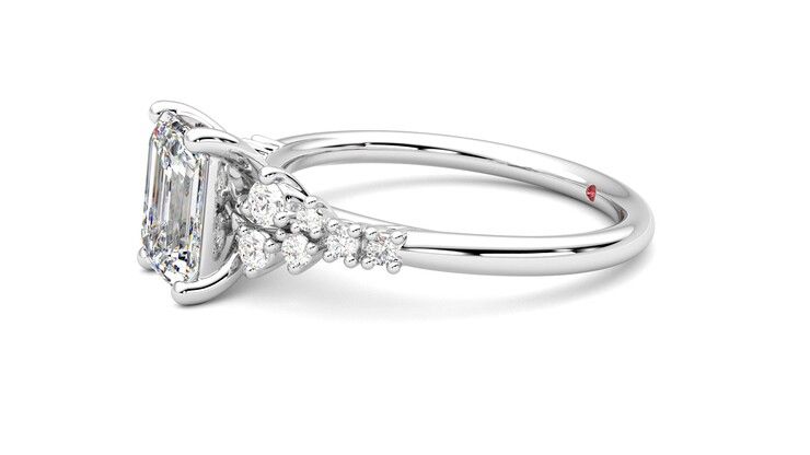 Taylor & Hart Marula Emerald Engagement Ring 360 degree image 22