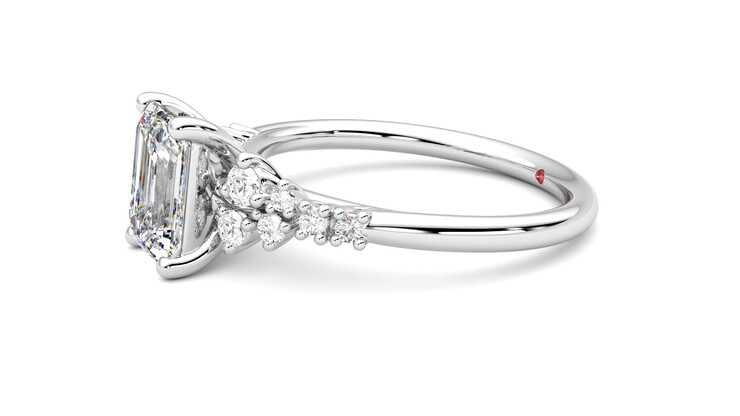 Taylor & Hart Marula Emerald Engagement Ring 360 degree image 22