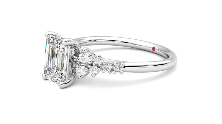 Taylor & Hart Marula Emerald Engagement Ring 360 degree image 23