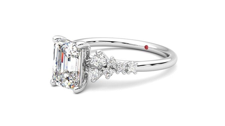 Taylor & Hart Marula Emerald Engagement Ring 360 degree image 24