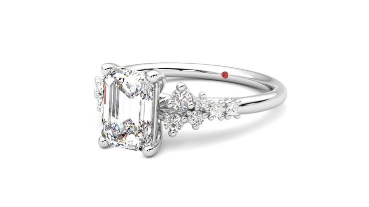 Taylor & Hart Marula Emerald Engagement Ring 360 degree image 25