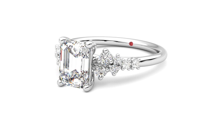 Taylor & Hart Marula Emerald Engagement Ring 360 degree image 25