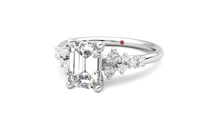 Taylor & Hart Marula Emerald Engagement Ring 360 degree image 26