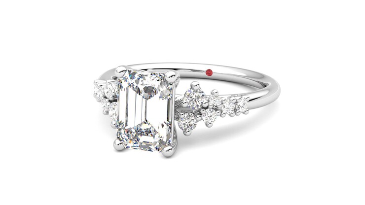 Taylor & Hart Marula Emerald Engagement Ring 360 degree image 26