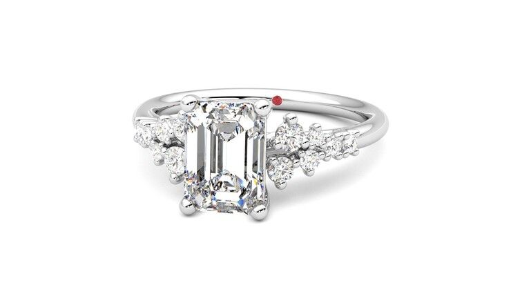 Taylor & Hart Marula Emerald Engagement Ring 360 degree image 27